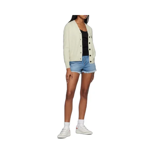 High-Waisted Frayed Denim Shorts