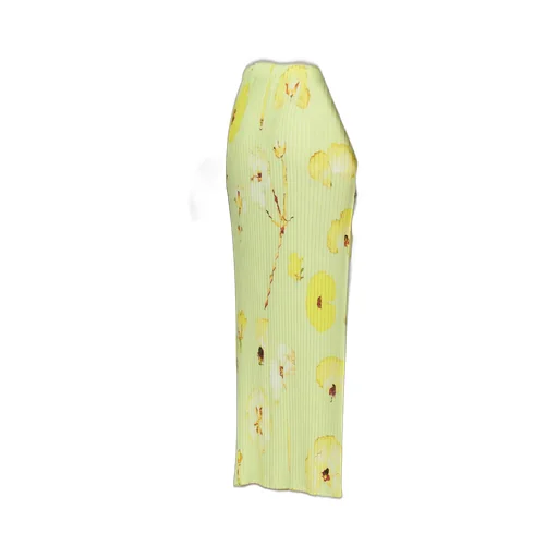 Pressed Flora Pleats Midi Skirt