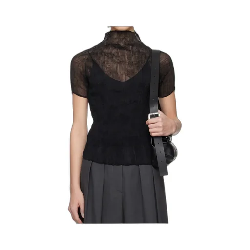 High-Necked Short-Sleeved Top