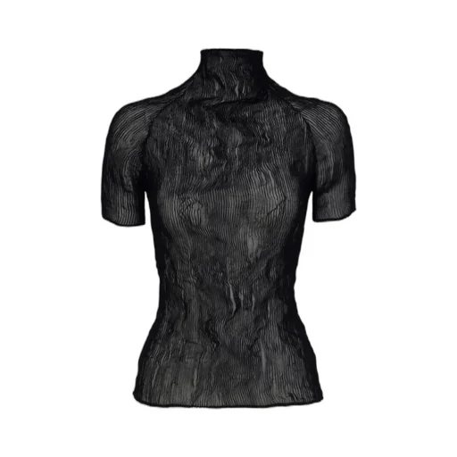 High-Necked Short-Sleeved Top