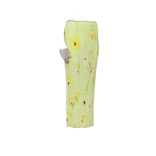 Pressed Flora Pleats Midi Skirt