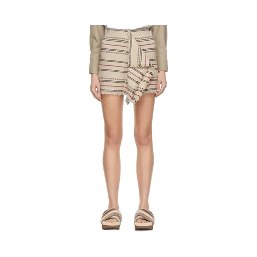 Striped Asymmetric Mini Skirt