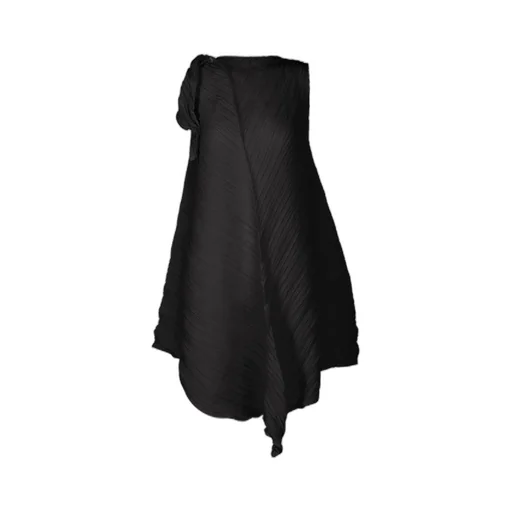 Pleated Twist Mini Dress