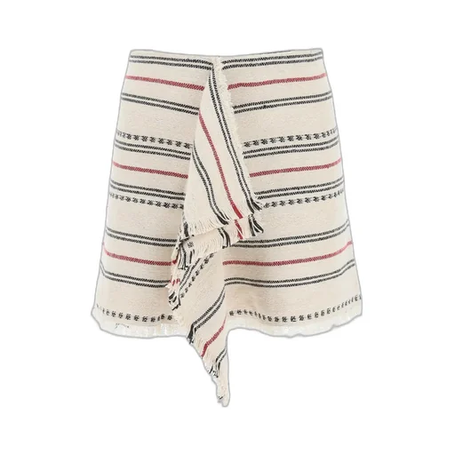Striped Asymmetric Mini Skirt