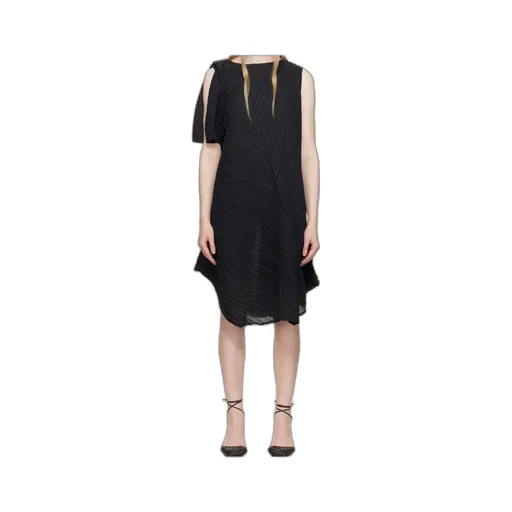 Pleated Twist Mini Dress