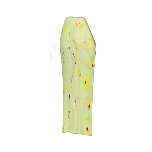 Pressed Flora Pleats Midi Skirt