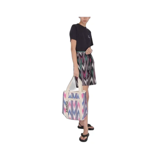 Zigzag-Print High-Waisted Shorts