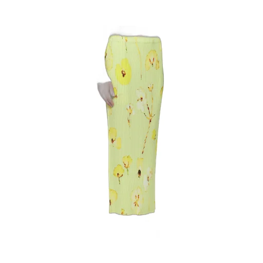 Pressed Flora Pleats Midi Skirt
