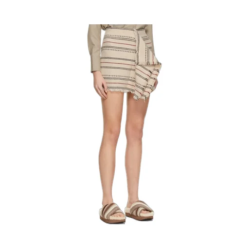 Striped Asymmetric Mini Skirt