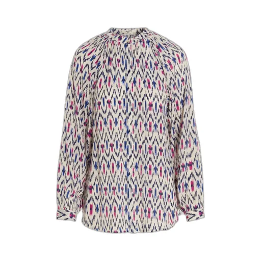Geometric Long-Sleeve Blouse