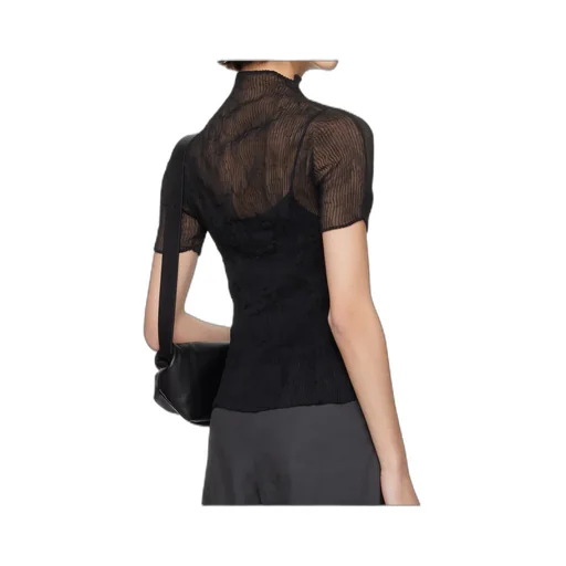 High-Necked Short-Sleeved Top