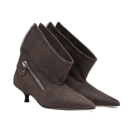 Biker Kitten Heel Ankle Boots
