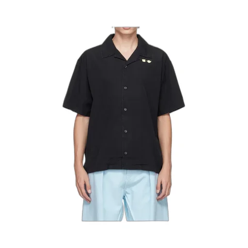 Embroidered-Detail Short-Sleeve Shirt