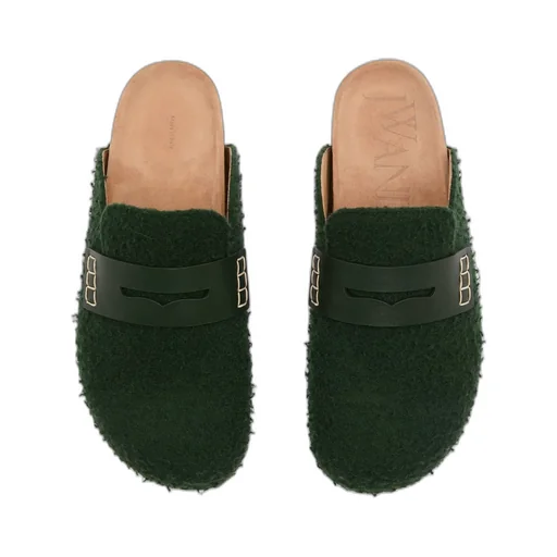 Felt Loafer Mules