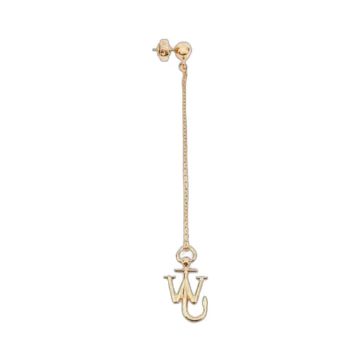 Logo Pendant Asymmetric Drop Earrings