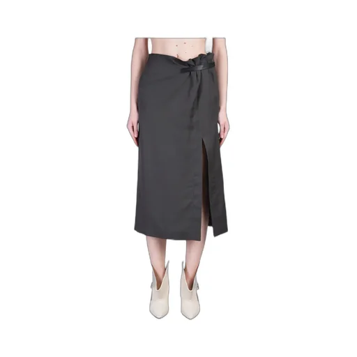Strap Detail Slit Skirt