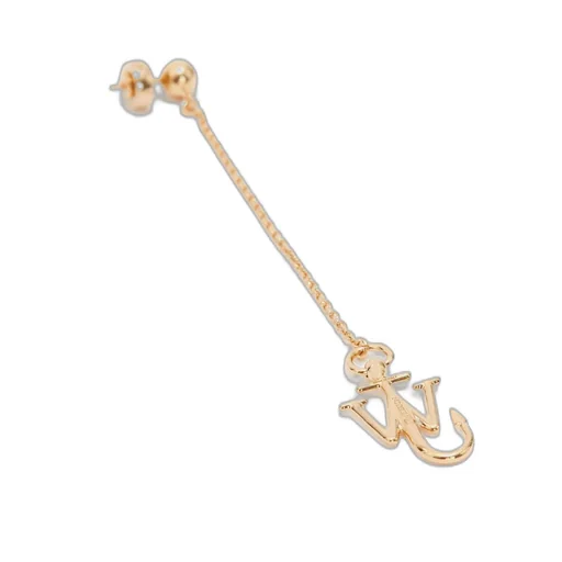 Logo Pendant Asymmetric Drop Earrings