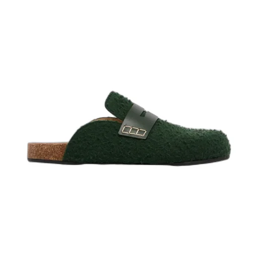 Felt Loafer Mules