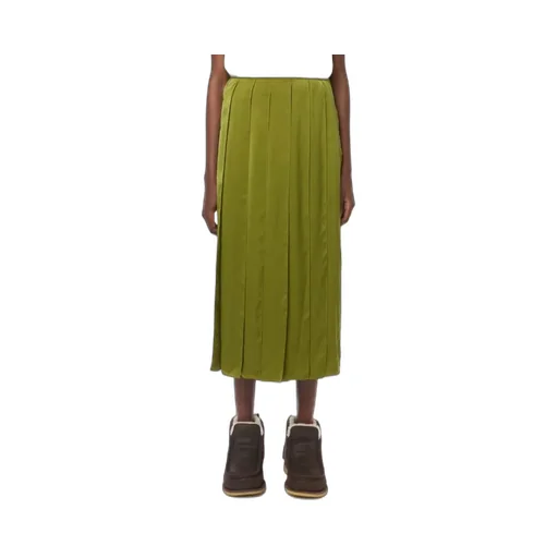 Ribbon-Panel Midi Skirt