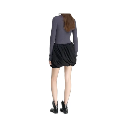 Rolled-Hem Mini Skirt