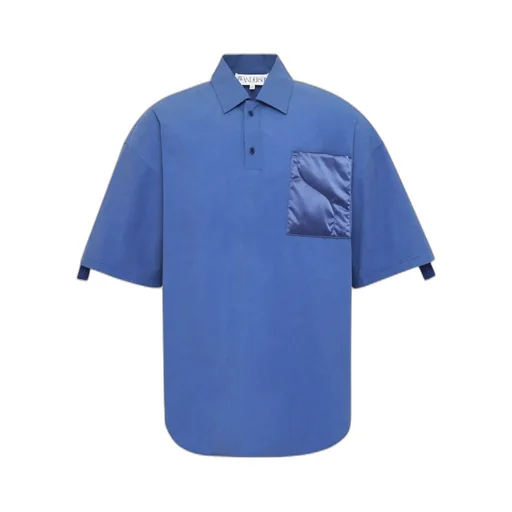 Quilted-Pocket Short-Sleeved Polo Shirt