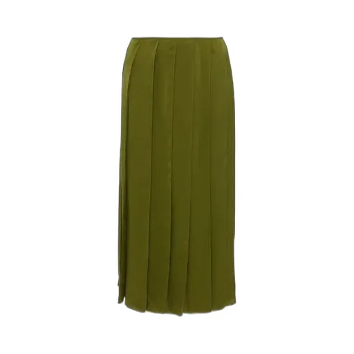 Ribbon-Panel Midi Skirt