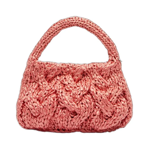 Small Cable-Knitted Top Handle Bag