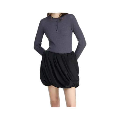 Rolled-Hem Mini Skirt