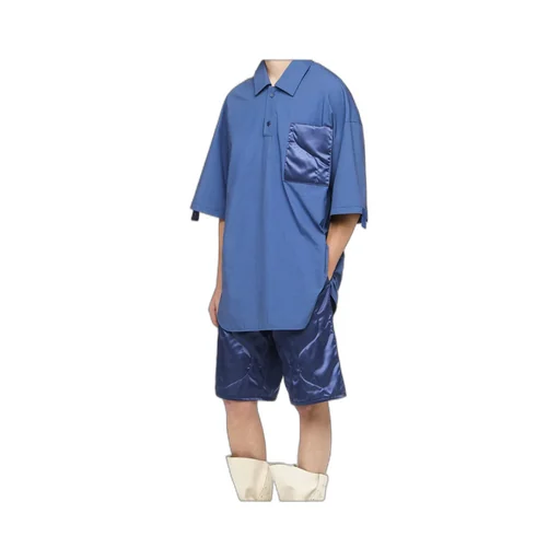 Quilted-Pocket Short-Sleeved Polo Shirt