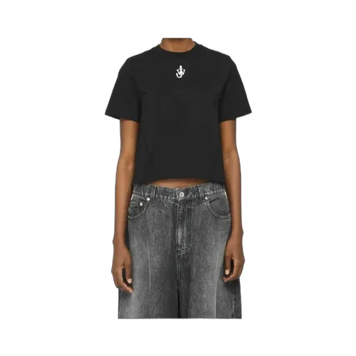 Anchor Logo Cropped Panelled T-Shirt