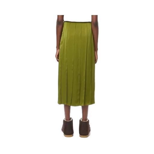 Ribbon-Panel Midi Skirt