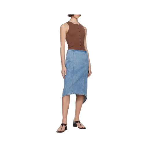 Rear Slit Midi Skirt