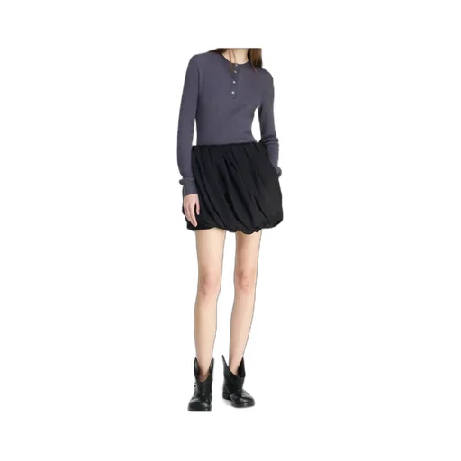 Rolled-Hem Mini Skirt