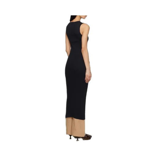 Logo-Embroidered Twisted Strap Maxi Dress