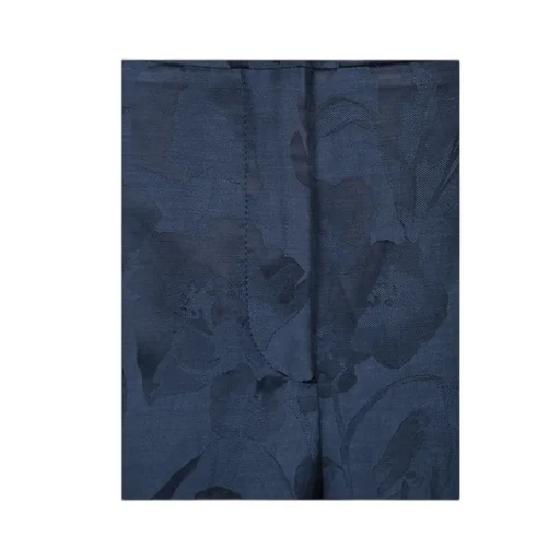 Floral Jacquard Straight-Leg Pants