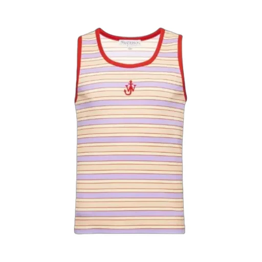 Contrast Trim Striped Vest