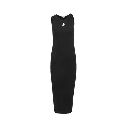 Logo-Embroidered Twisted Strap Maxi Dress