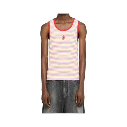 Contrast Trim Striped Vest