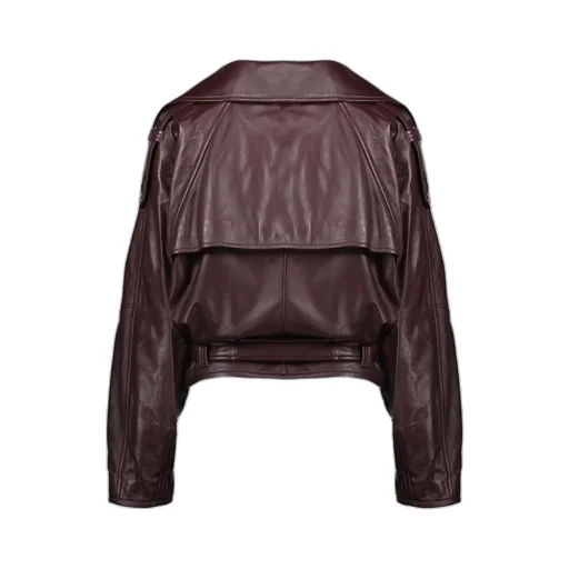 Long-Sleeved Leather Jacket