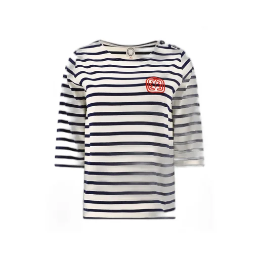Striped Embroidered Top