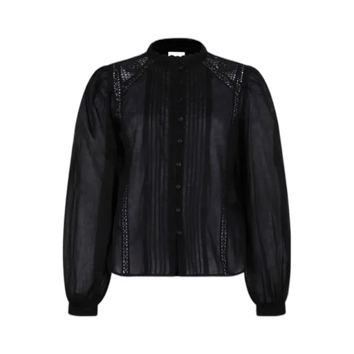 Lace-Insert Button Shirt