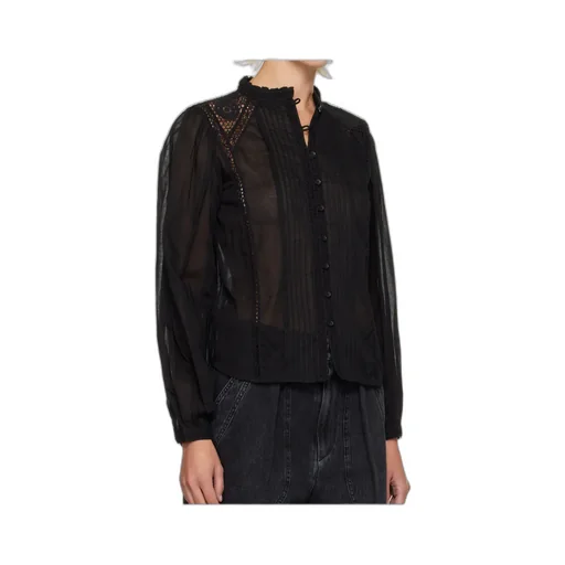Lace-Insert Button Shirt