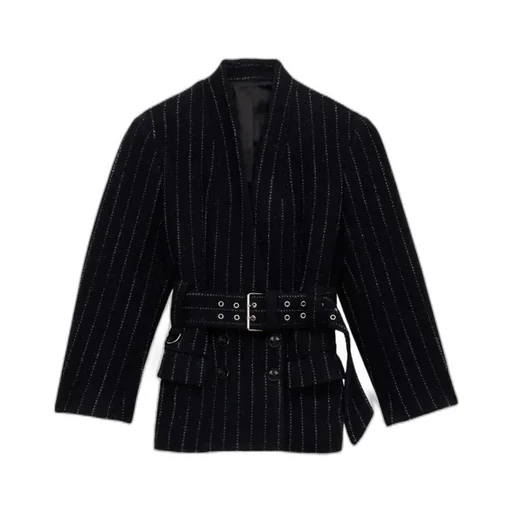 Striped Belted Jacket