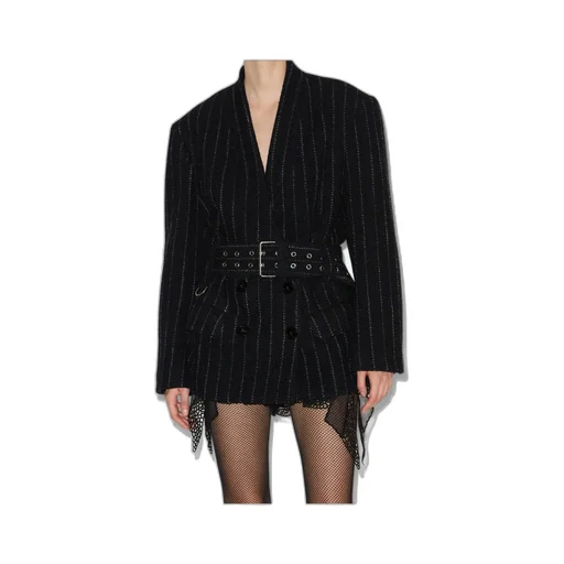 Striped Belted Jacket