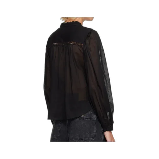 Lace-Insert Button Shirt