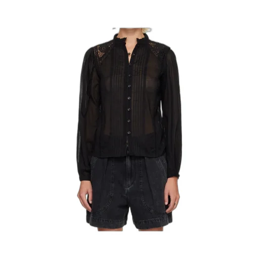 Lace-Insert Button Shirt