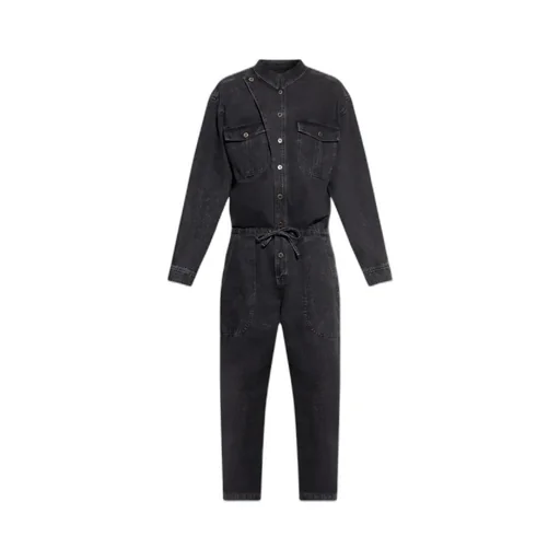 Button-Fastening Pocket Jumpsuit