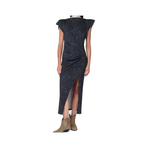 Mid-Length Dress With Midnight Blue Print