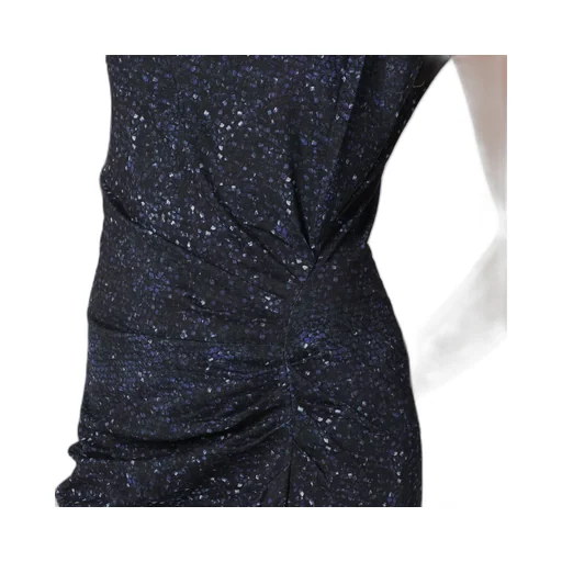 Mid-Length Dress With Midnight Blue Print