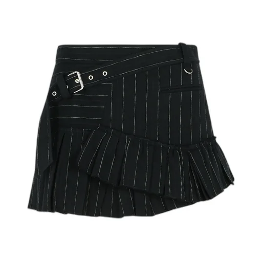 Striped Belted Skirt